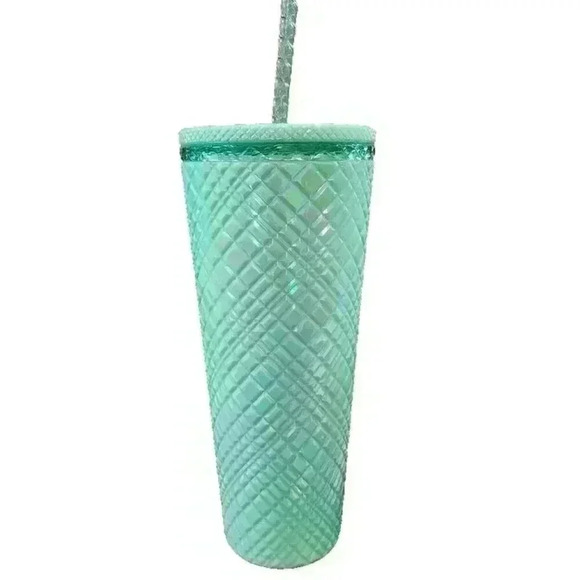 Starbucks Summer 2024 Iridescent Mint Jade Green Jeweled Tumbler 24oz Venti, NEW - Picture 3 of 5